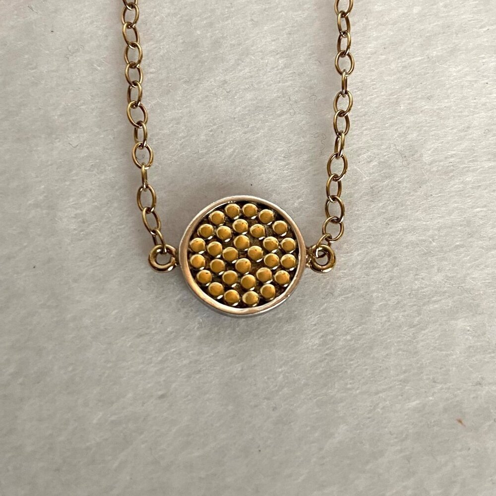 Anna Beck 18K Gold Plated Sterling Silver 925 Long Disc Station Necklace 36" - Picture 16 of 16